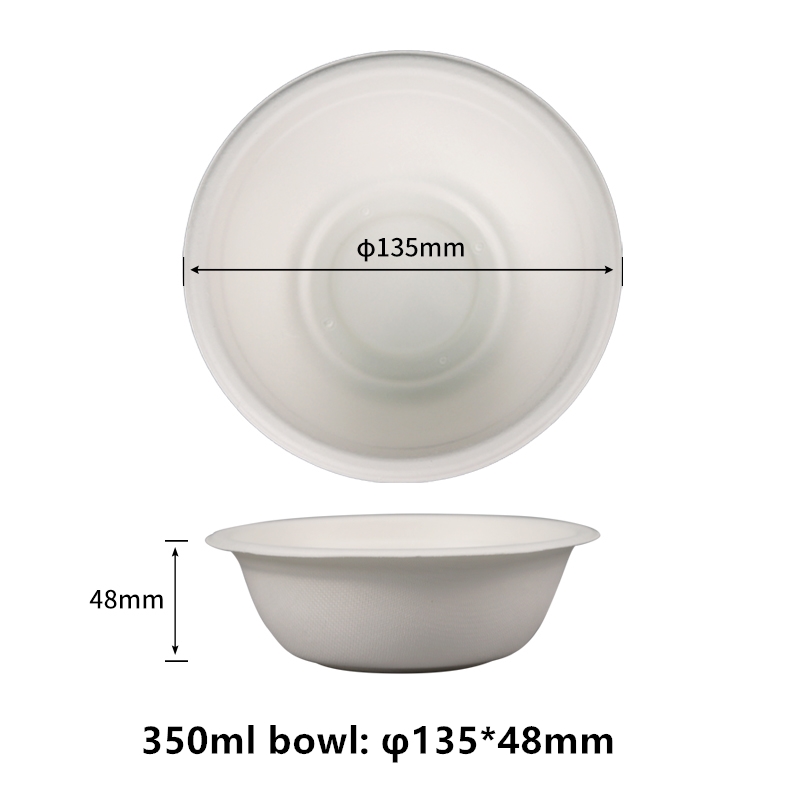 不含 PFAS 100% 可堆肥纸碗 350 毫升 一次性碗 环保 坚固 不含树木 液体和耐热 塑料或纸碗的替代品