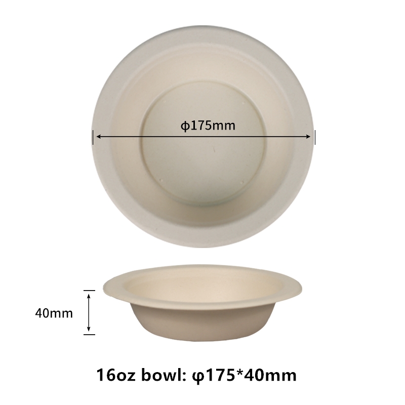 不含 PFAS 可堆肥纸盘 16 盎司重型可生物降解碗非常适合派对婚礼野餐露营环保安全不含 BPA 微波炉保险箱